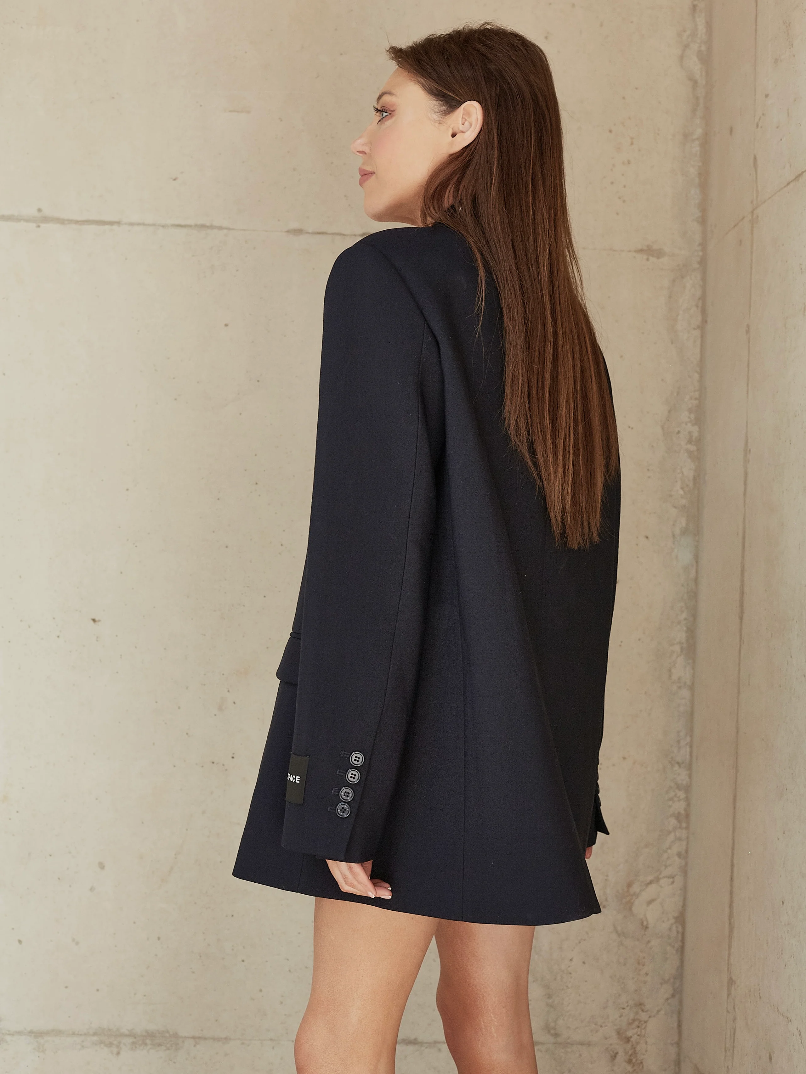 'BEAU' OVERSIZED SINGLE BREAST BLAZER NAVY - Image 4