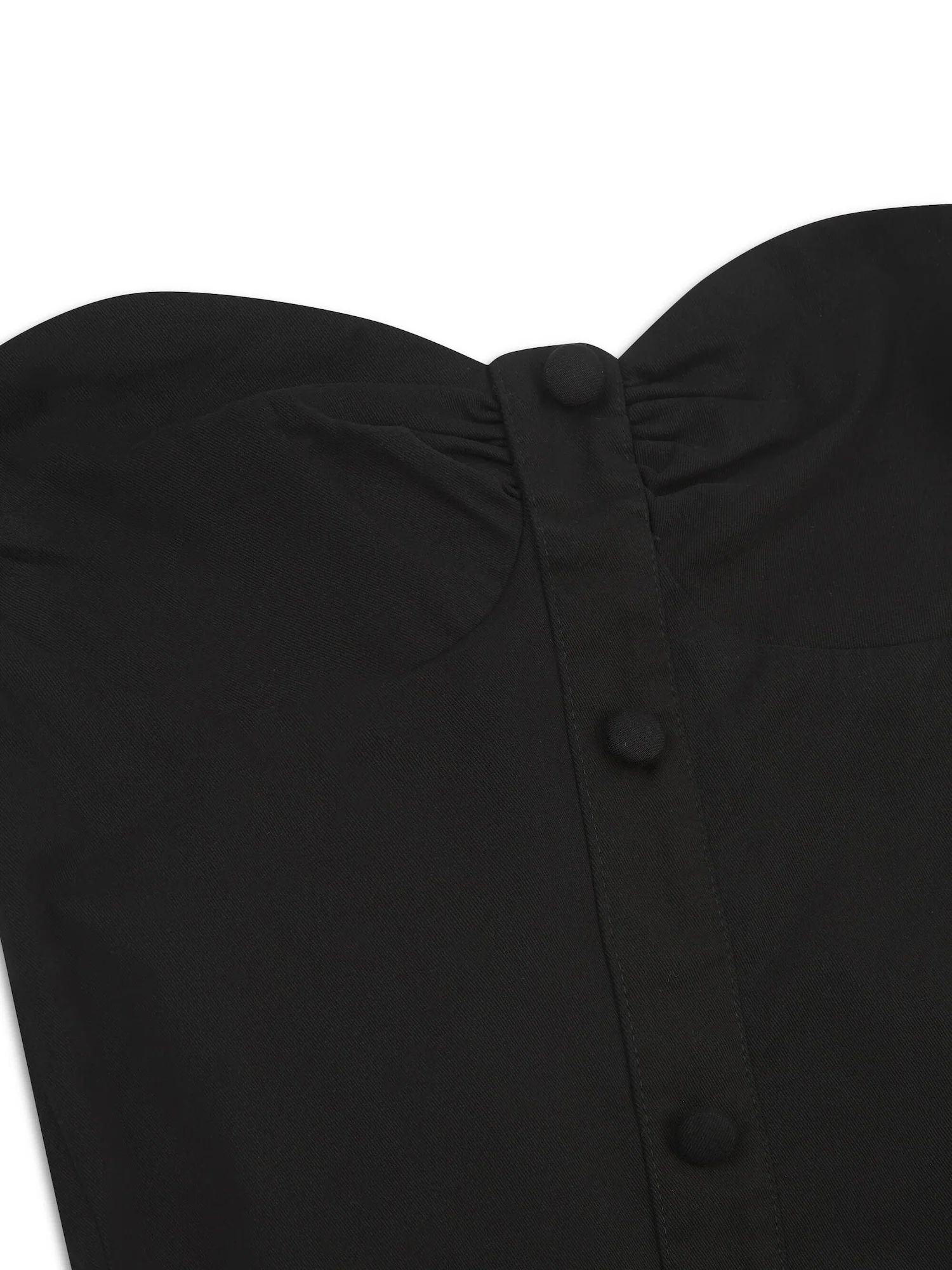 'BRIDGET' BUTTON THROUGH GATHERED MIDI DRESS BLACK - Image 10