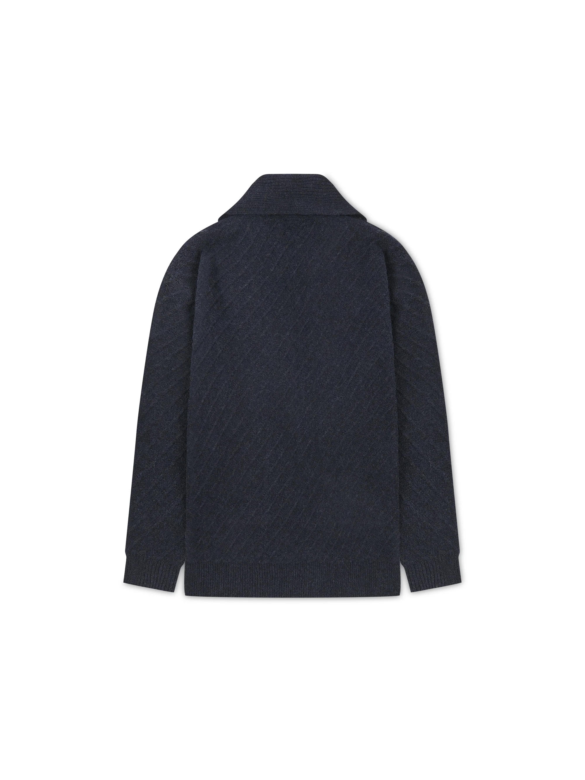 'CAMILLE' KNITTED CARDIGAN WITH SCARF DETAIL NAVY - Image 4