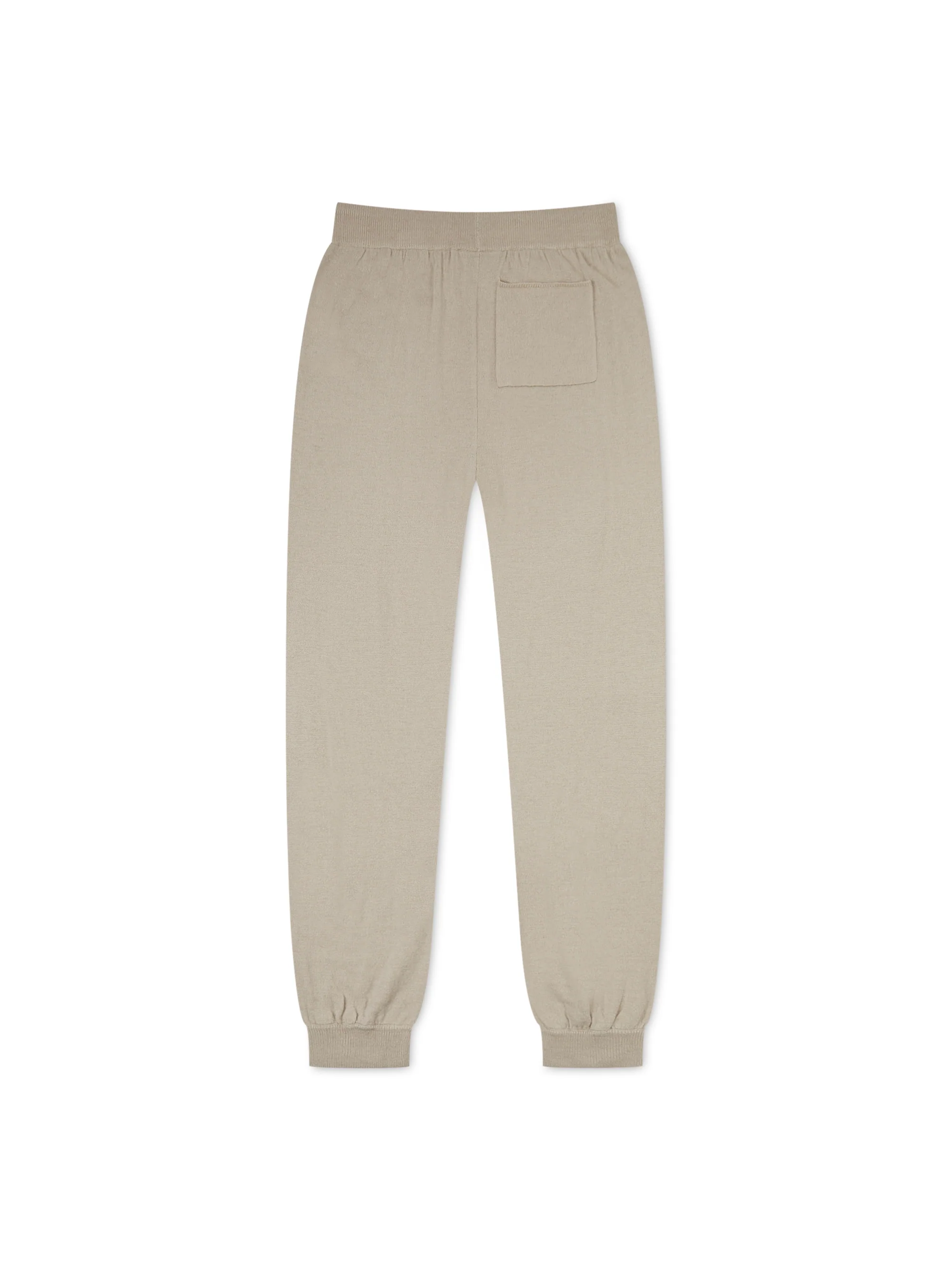 'LOULOU' CASHMERE BLEND CUFF DETAIL KNITTED JOGGERS OAT BEIGE - Image 5