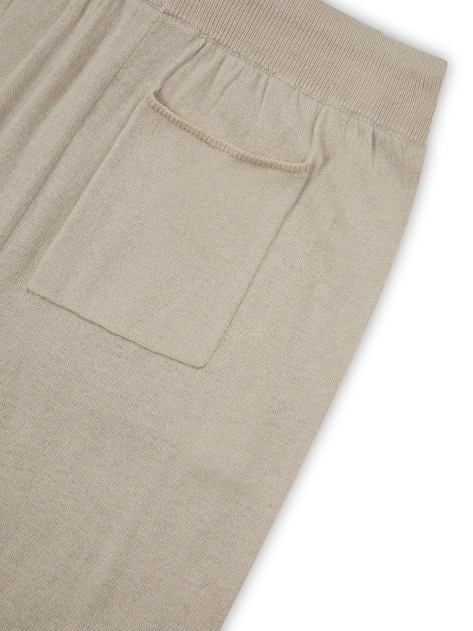 'LOULOU' CASHMERE BLEND CUFF DETAIL KNITTED JOGGERS OAT BEIGE - Image 6