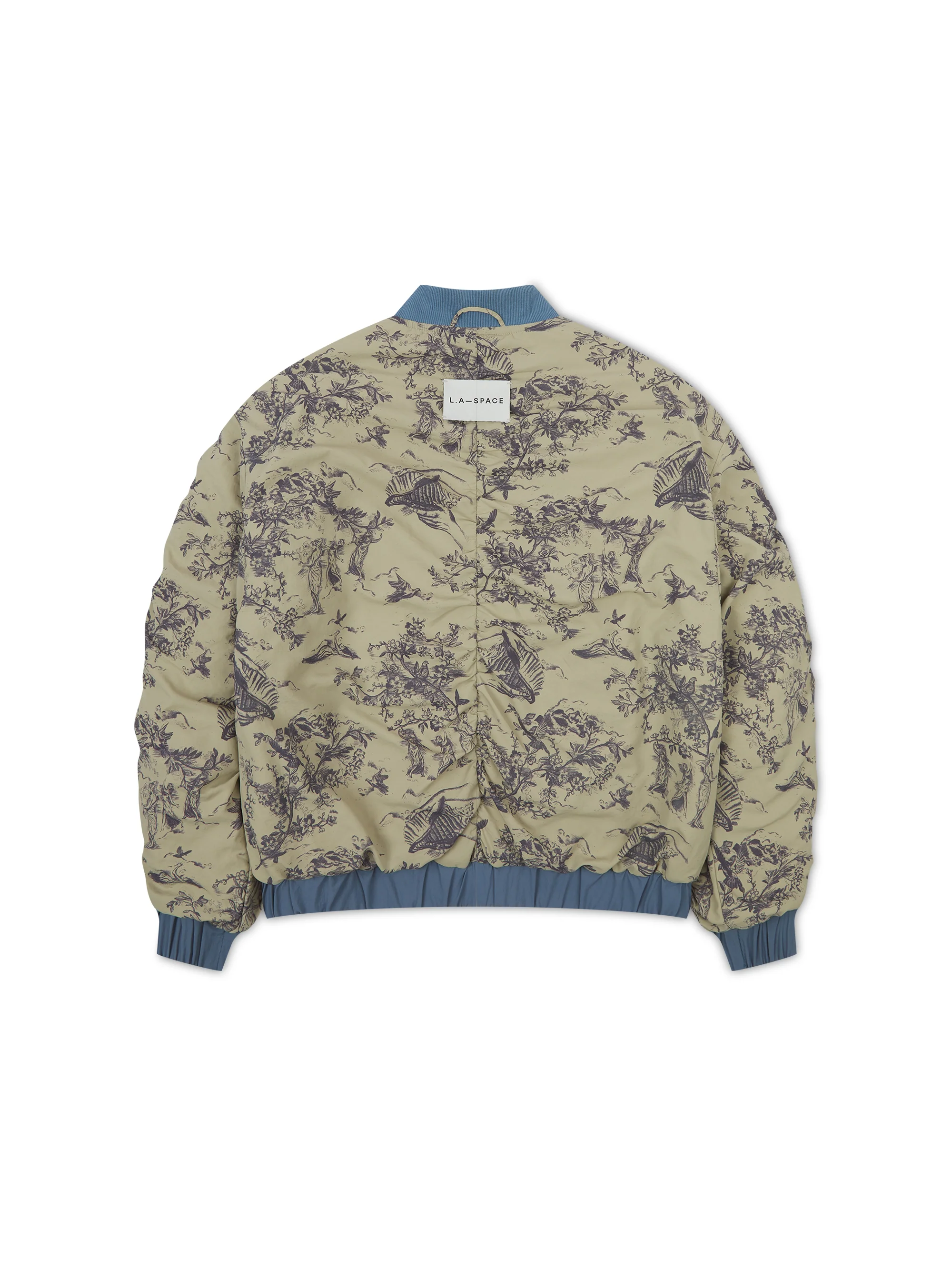 'LOUIS' COLOUR BLOCK REVERSIBLE BOMBER JACKET KHAKI - Image 10