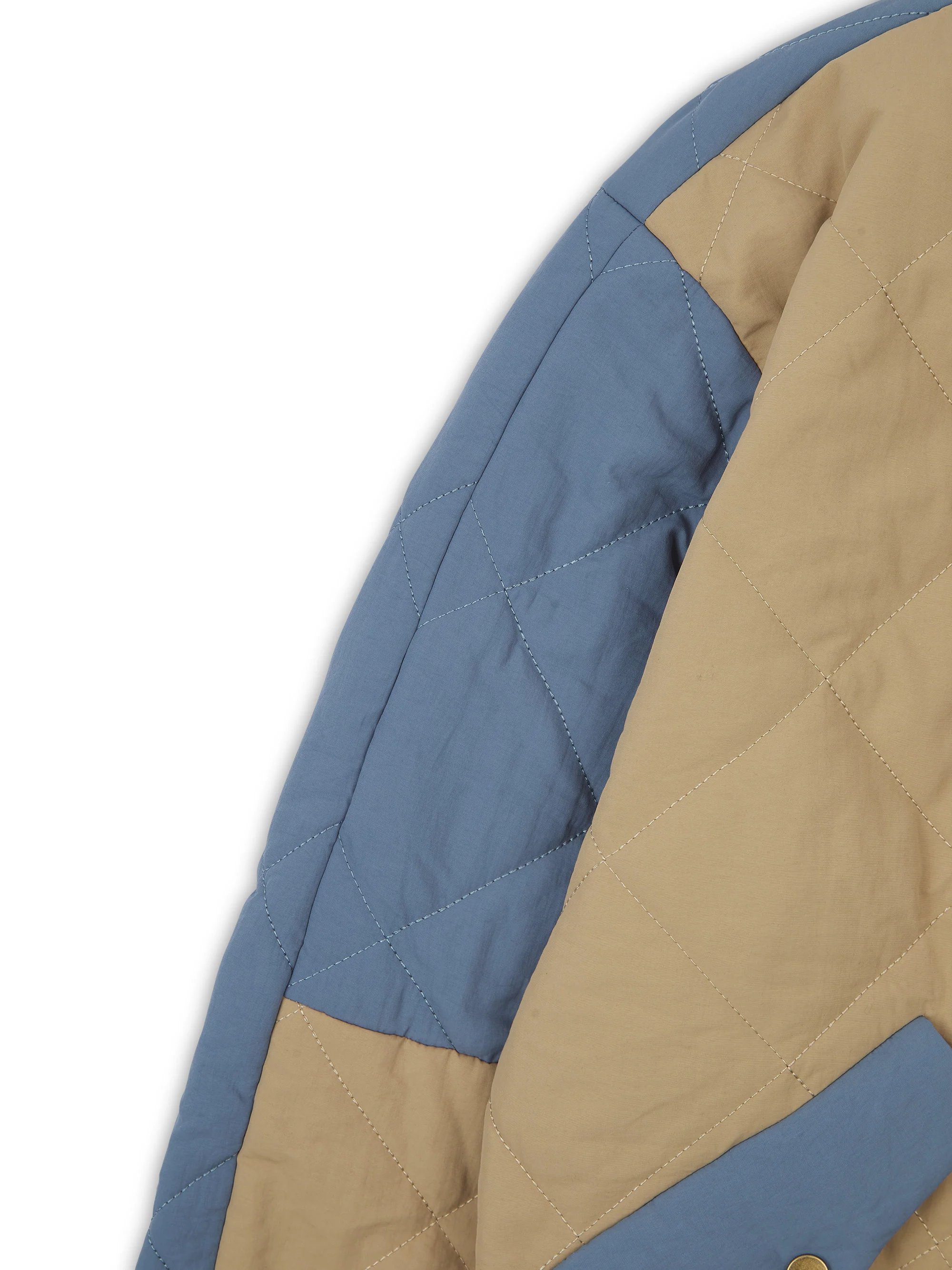 'LOUIS' COLOUR BLOCK REVERSIBLE BOMBER JACKET KHAKI - Image 8
