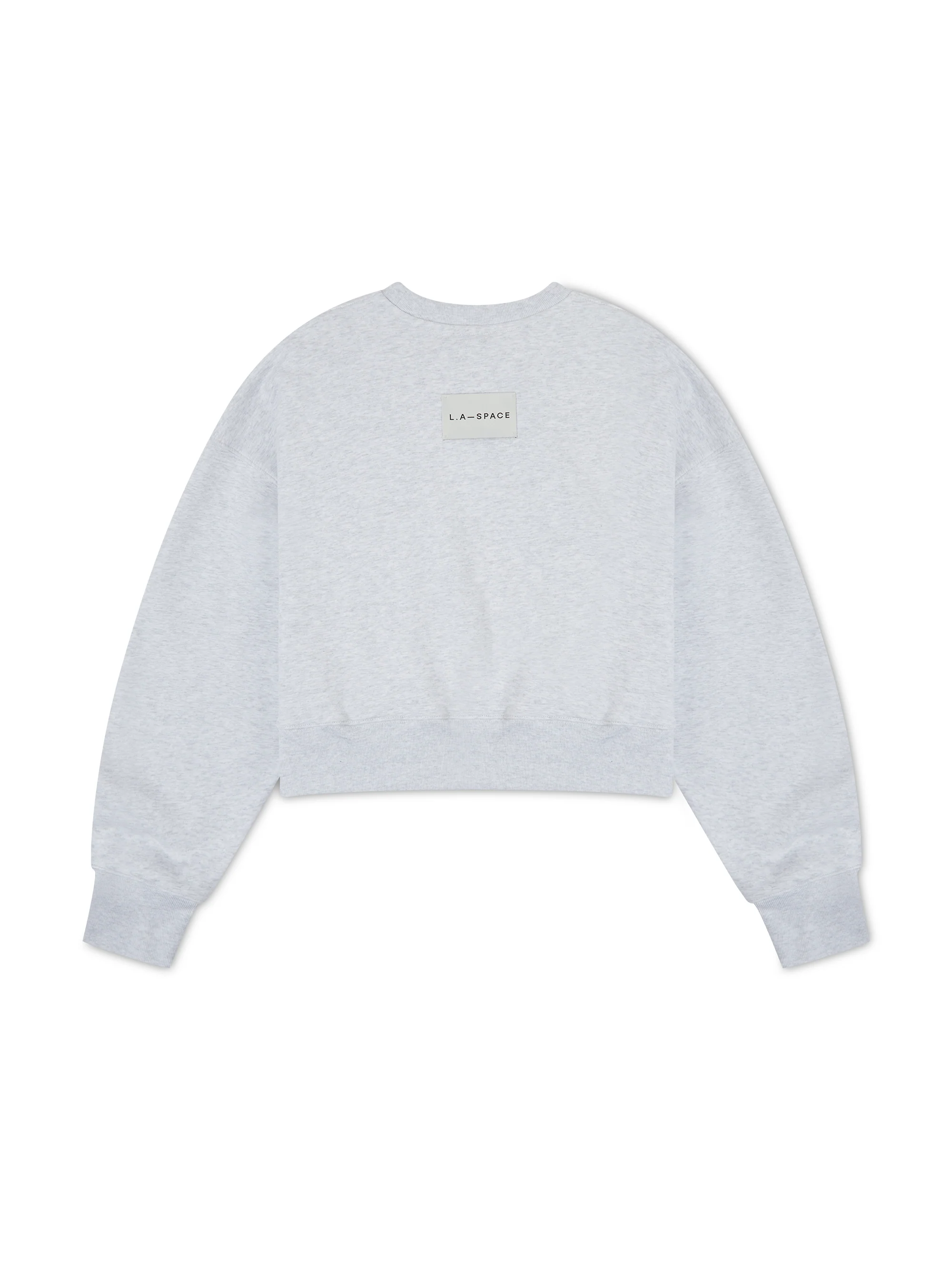 ‘COTSWOLDS' EMBROIDERED CROPPED SWEATSHIRT LIGHT GREY MARL - Image 9