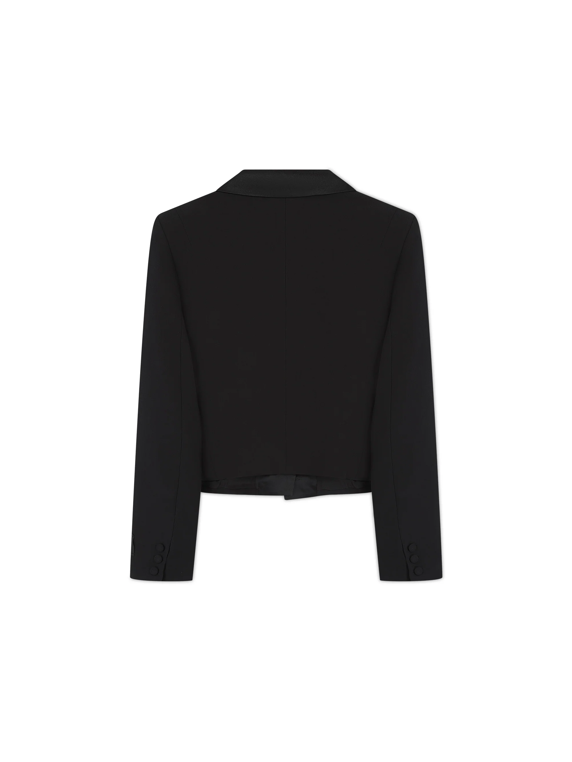 'HARLOW' CROPPED TUXEDO BLAZER BLACK - Image 5