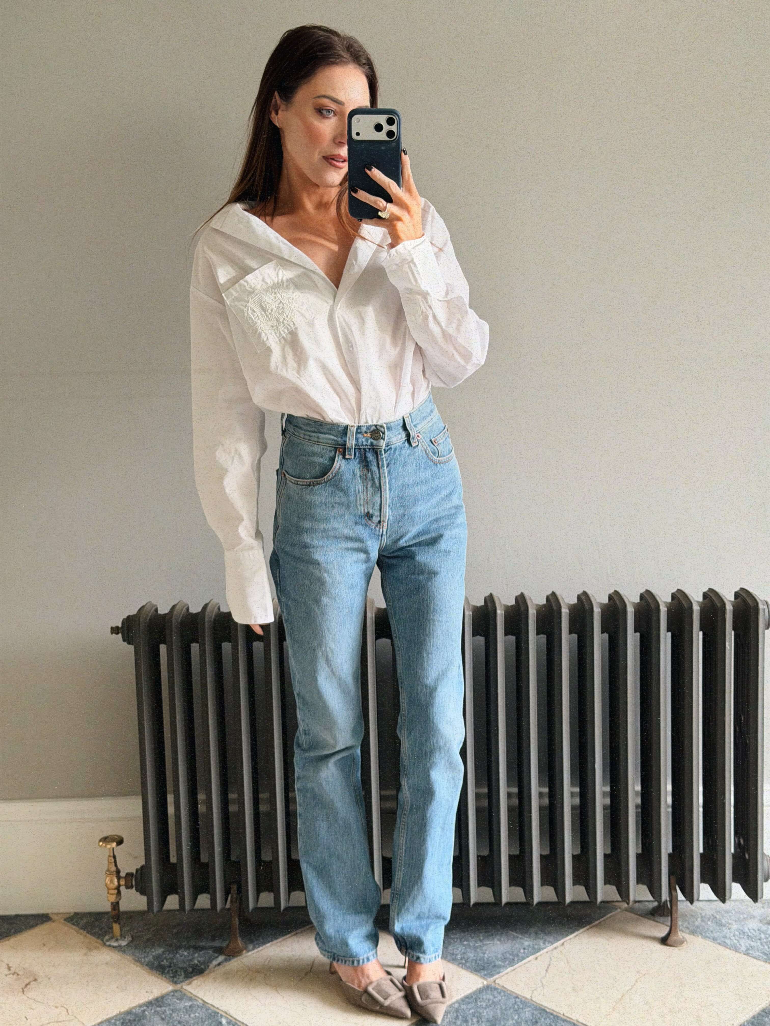 ‘EASY DOES IT’ COTTON BOX PLEAT SHIRT WHITE