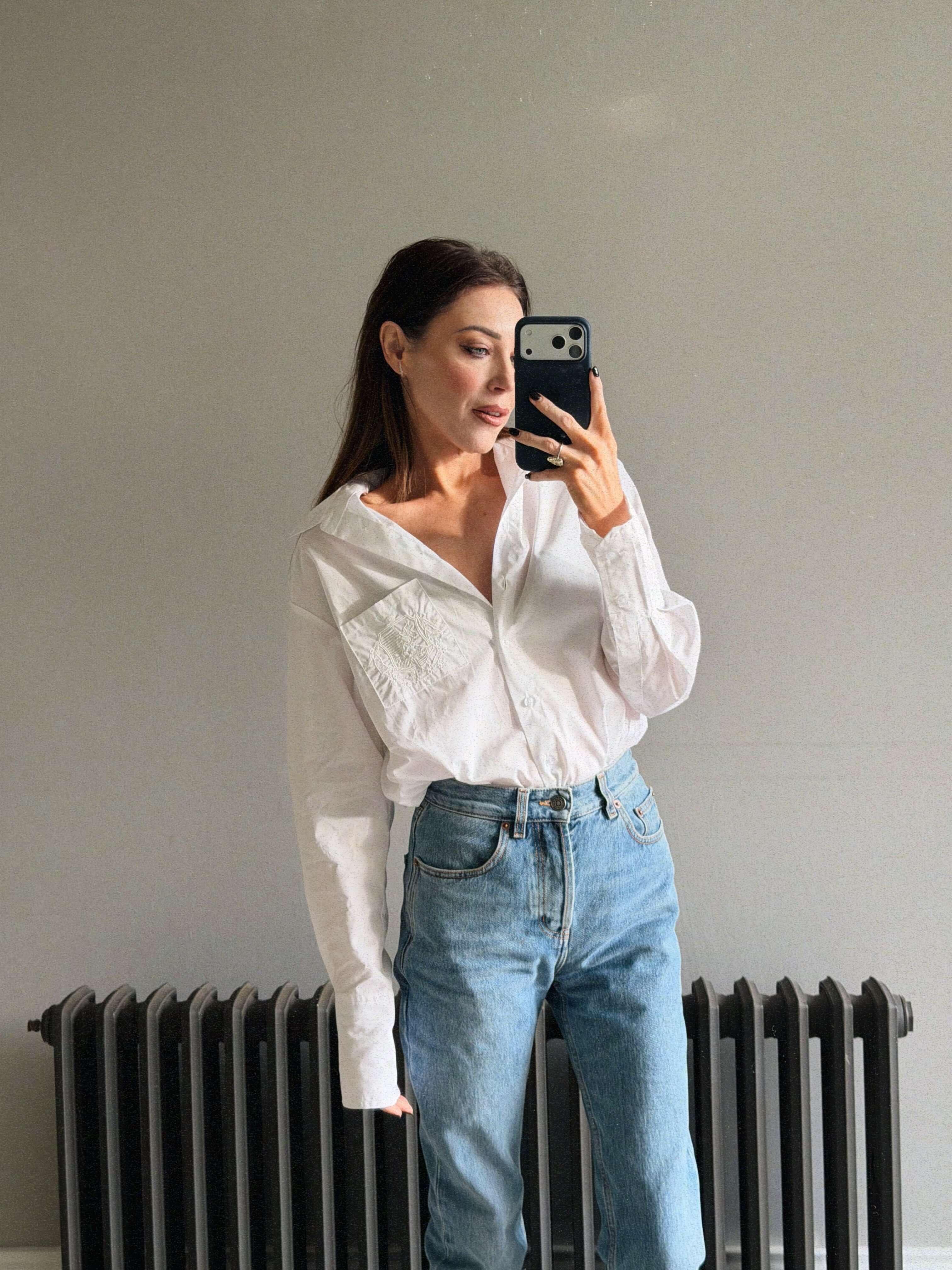 ‘EASY DOES IT’ COTTON BOX PLEAT SHIRT WHITE - Image 2