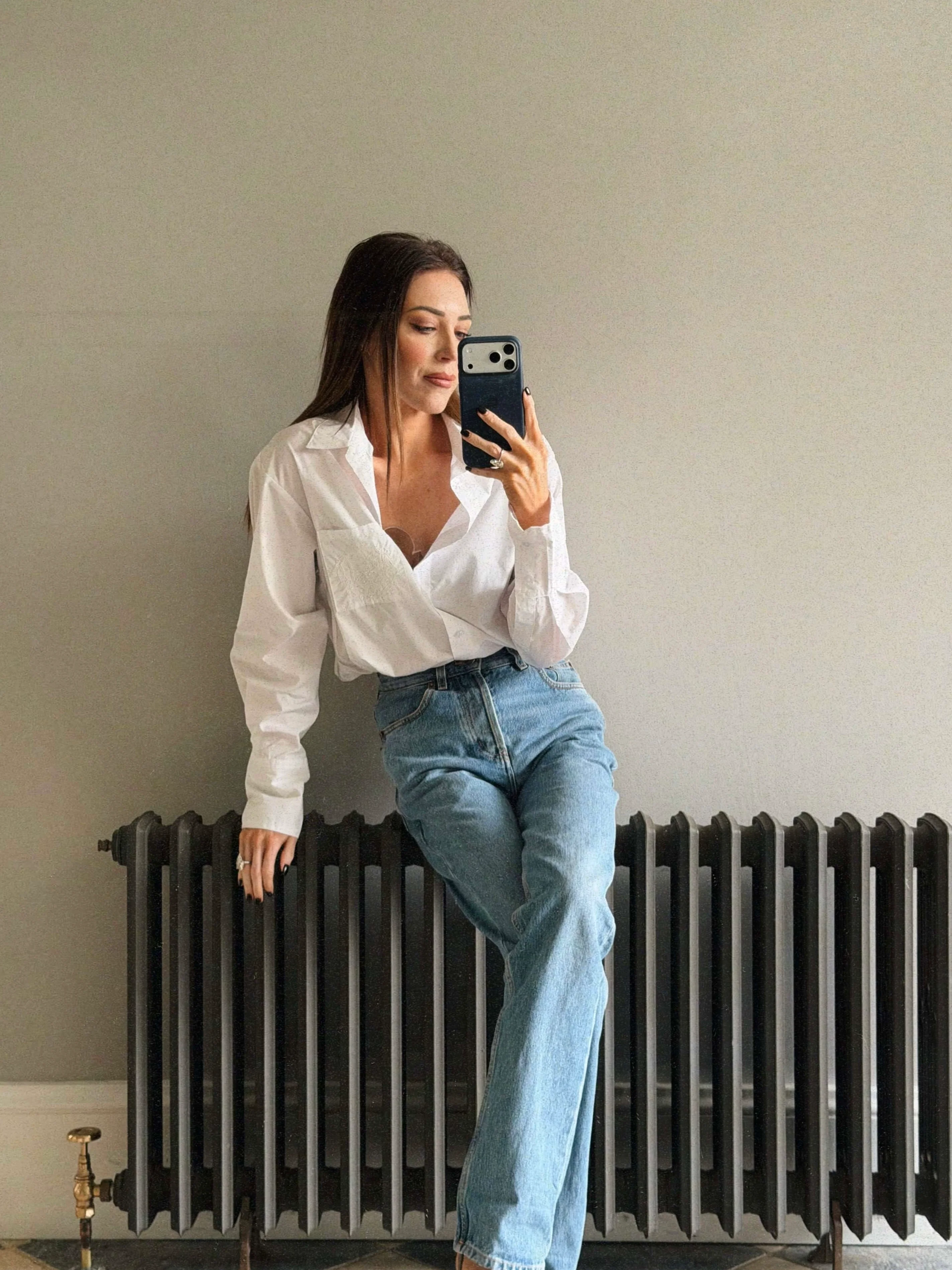 ‘EASY DOES IT’ COTTON BOX PLEAT SHIRT WHITE - Image 3