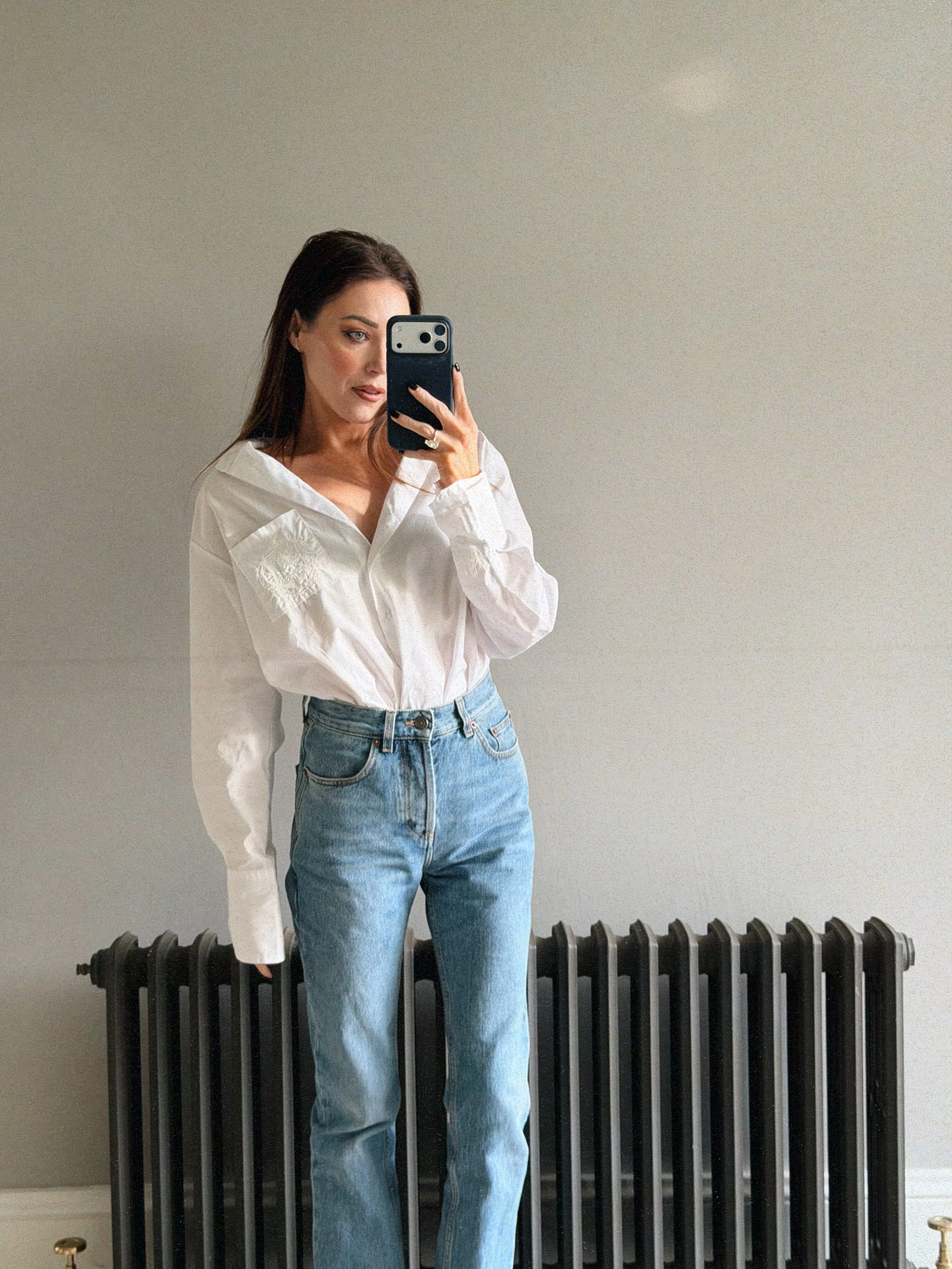 ‘EASY DOES IT’ COTTON BOX PLEAT SHIRT WHITE - Image 4