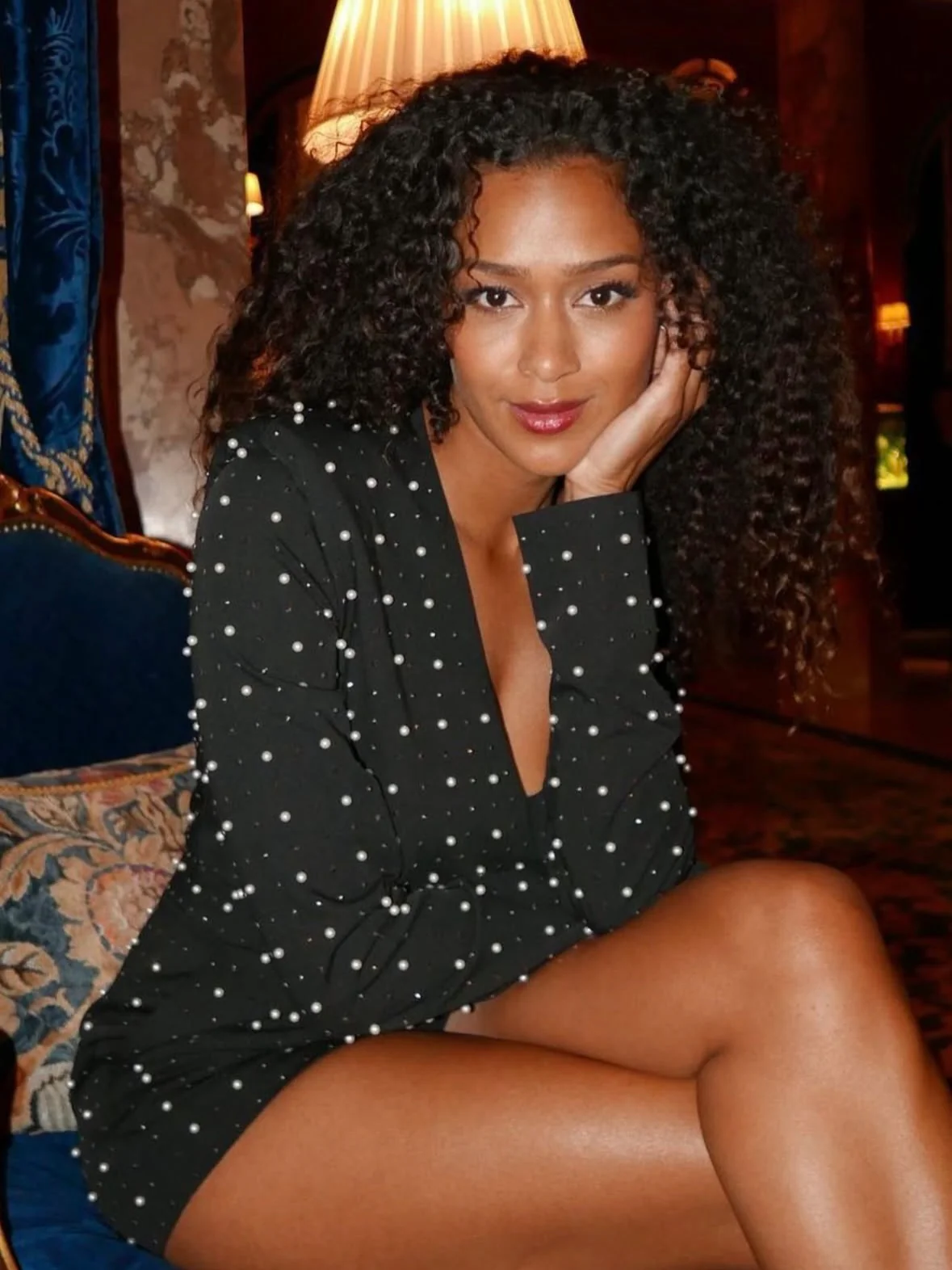 'IRIS' EMBELLISHED TAILORED PLAYSUIT BLACK - Image 3
