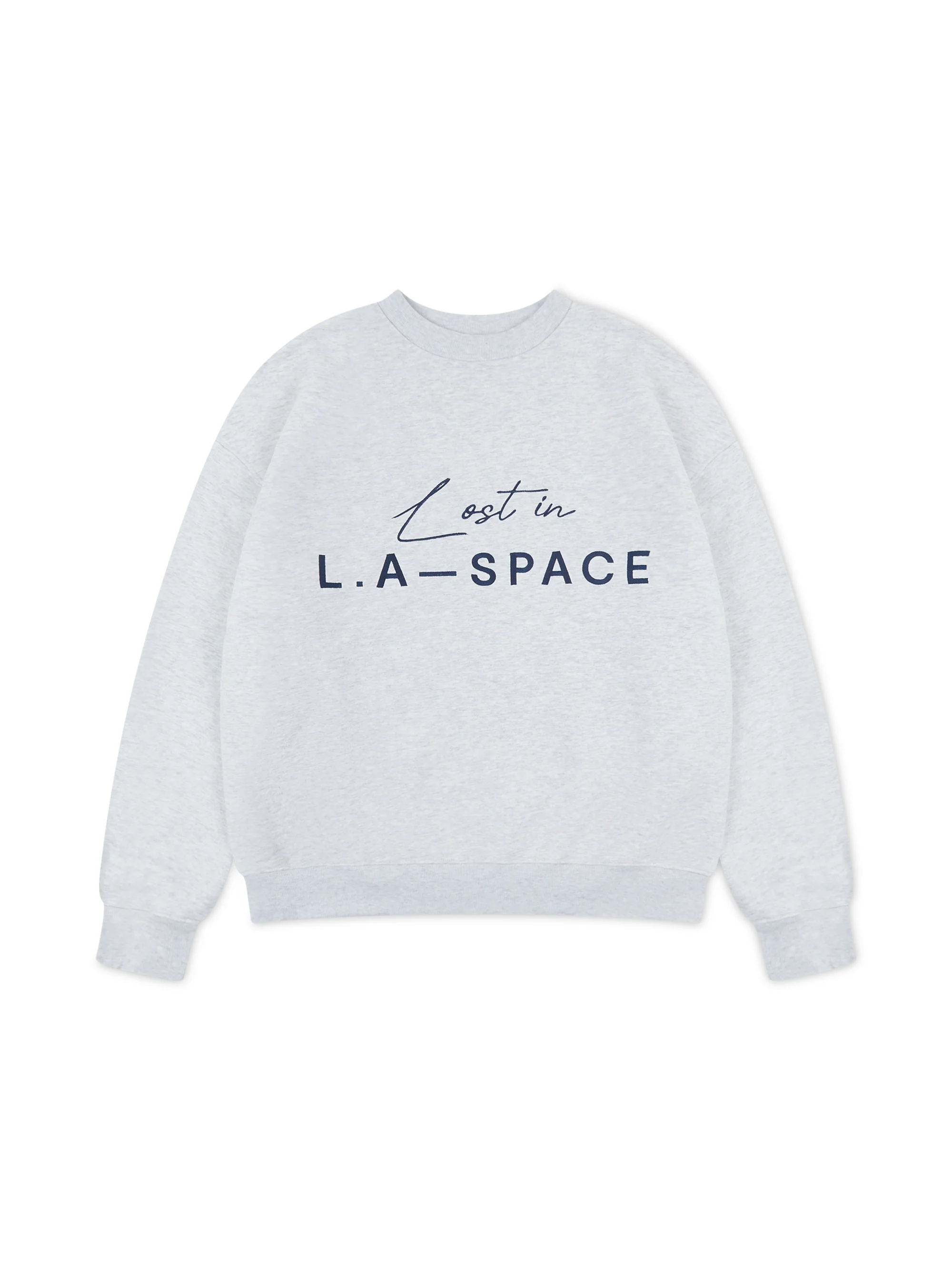 'LOST IN L.A-S' EMBROIDERED SWEATSHIRT IN LIGHT GREY MARL - Image 5