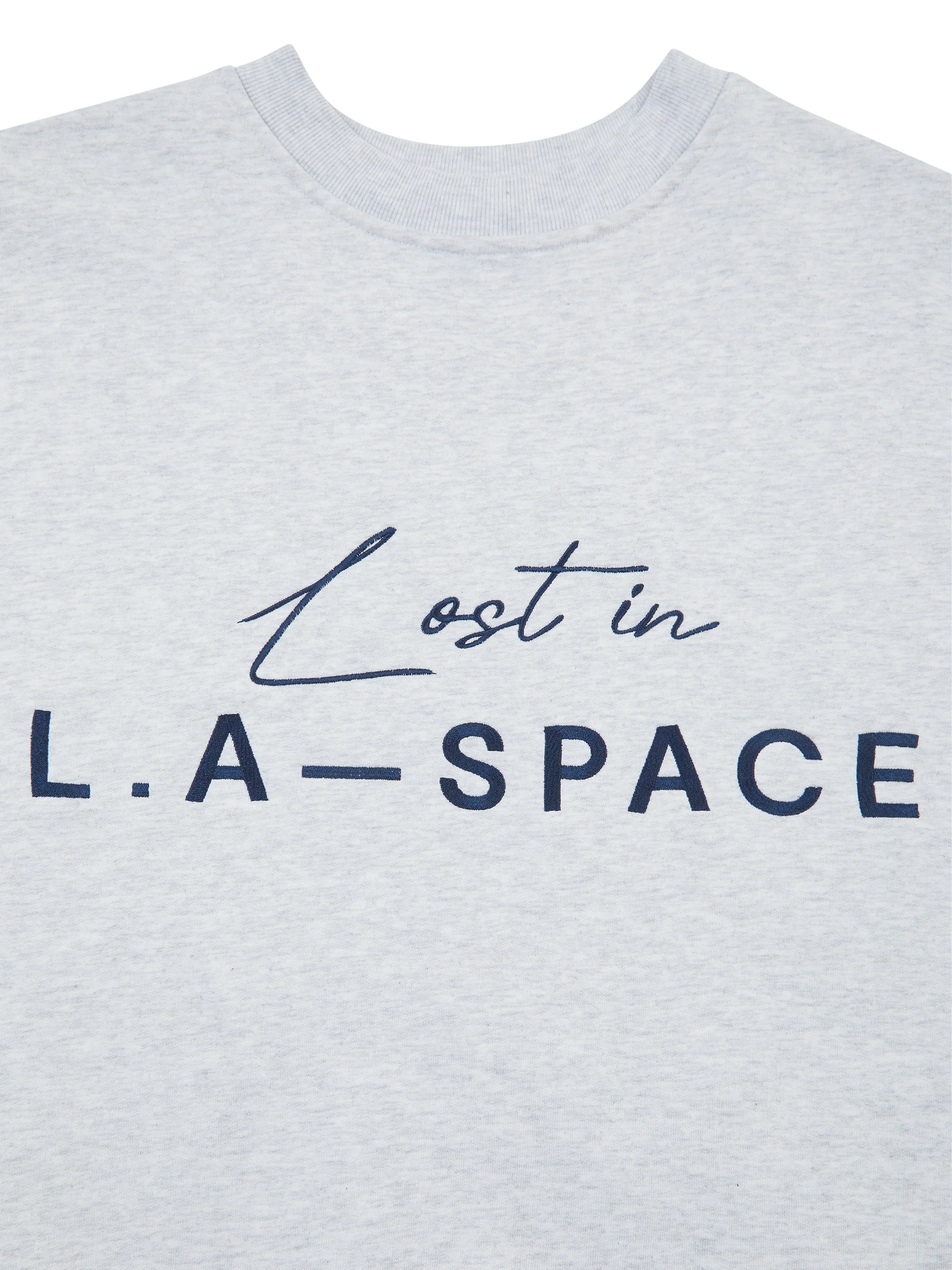 'LOST IN L.A-S' EMBROIDERED SWEATSHIRT IN LIGHT GREY MARL - Image 7