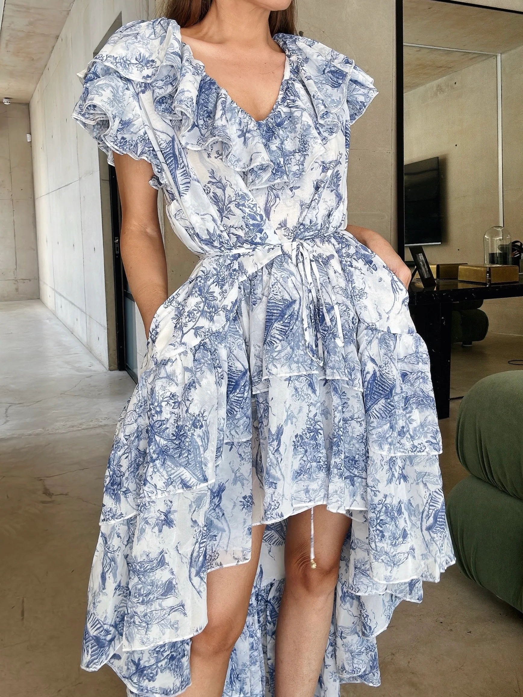 'APHRODITE' HIGH LOW HEM VOLUME DRESS TOILE - Image 2