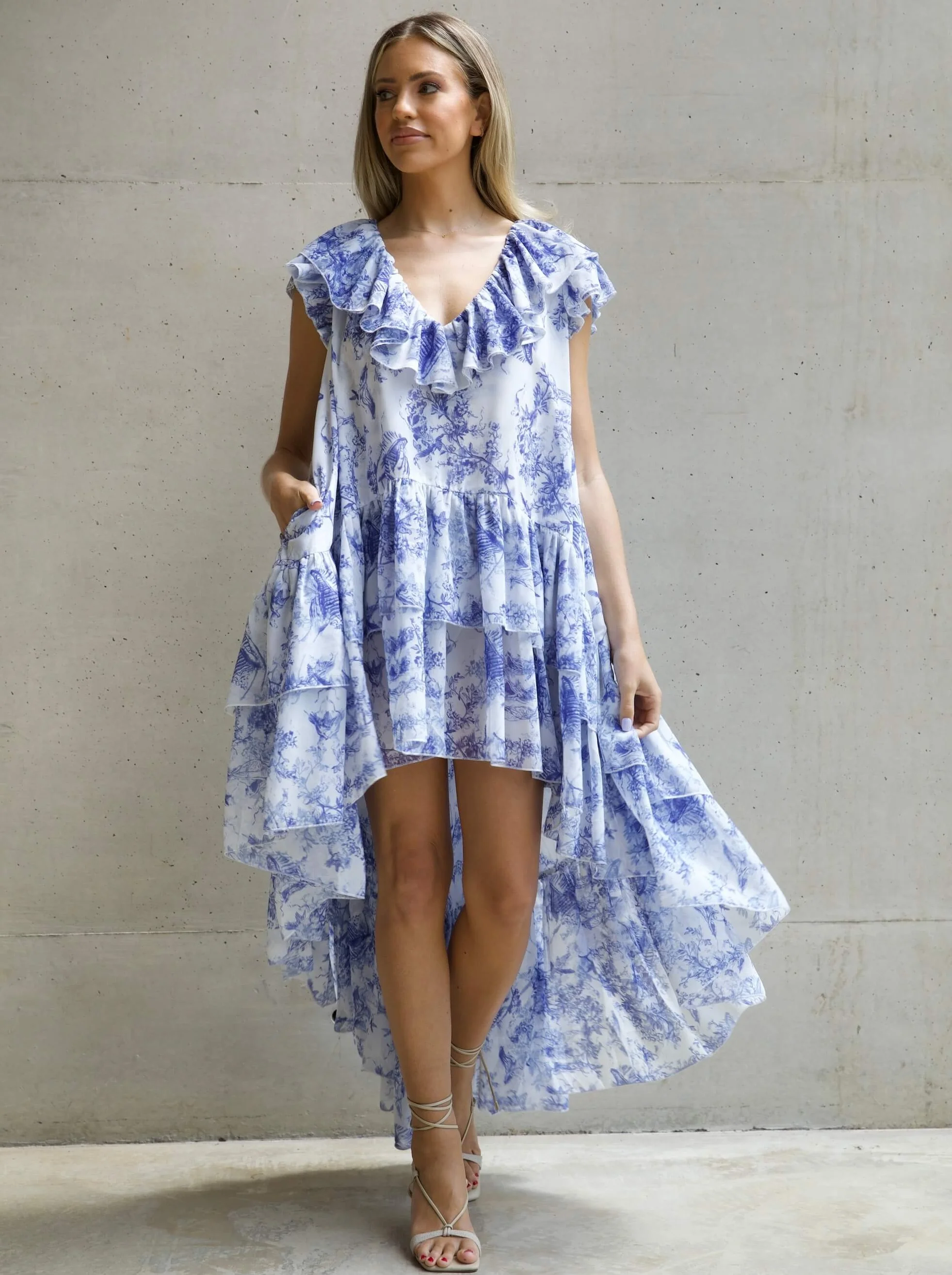 'APHRODITE' HIGH LOW HEM VOLUME DRESS TOILE - Image 9