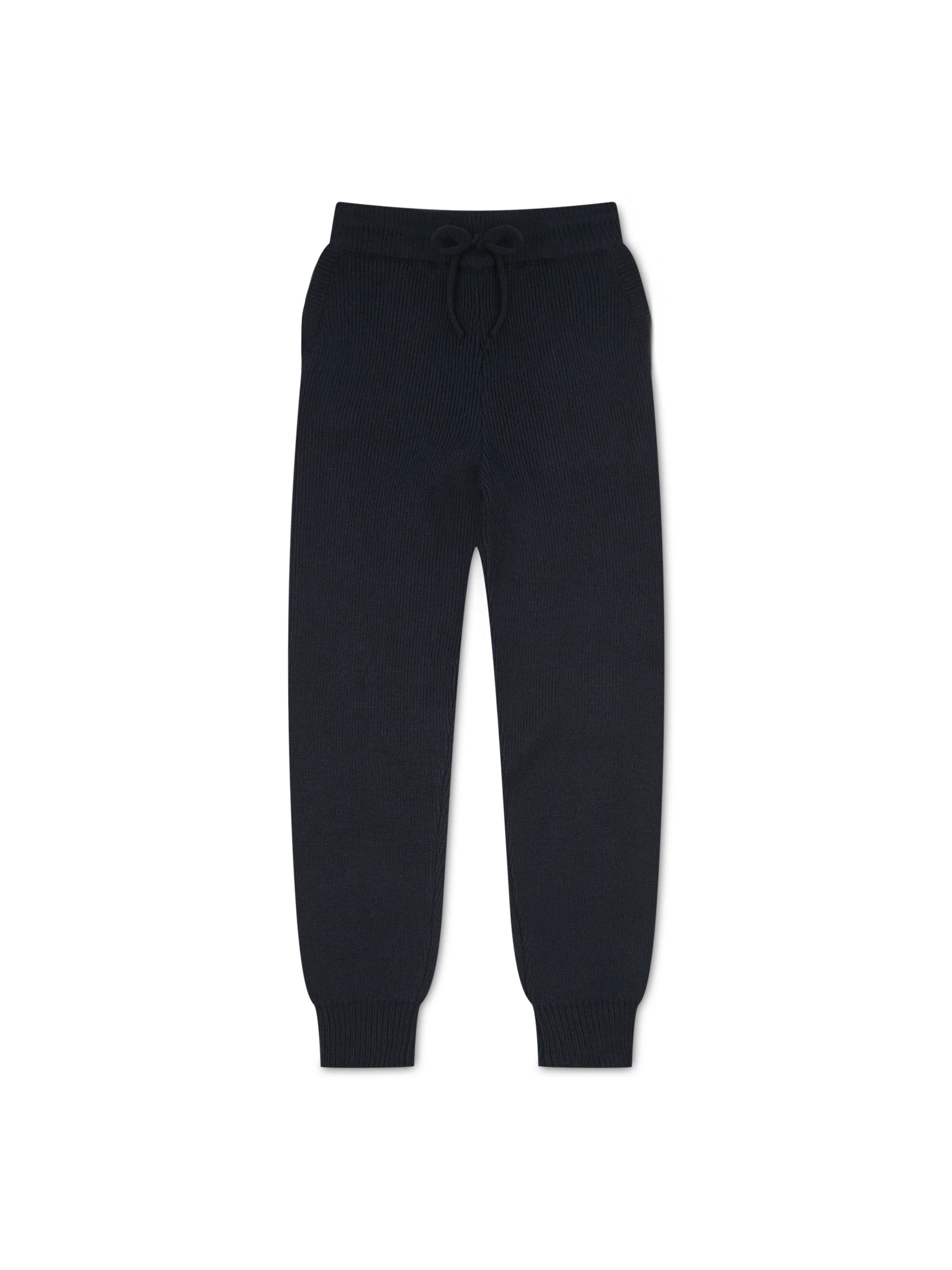 'DELPHINE' CUFF DETAIL KNITTED JOGGERS NAVY - Image 2