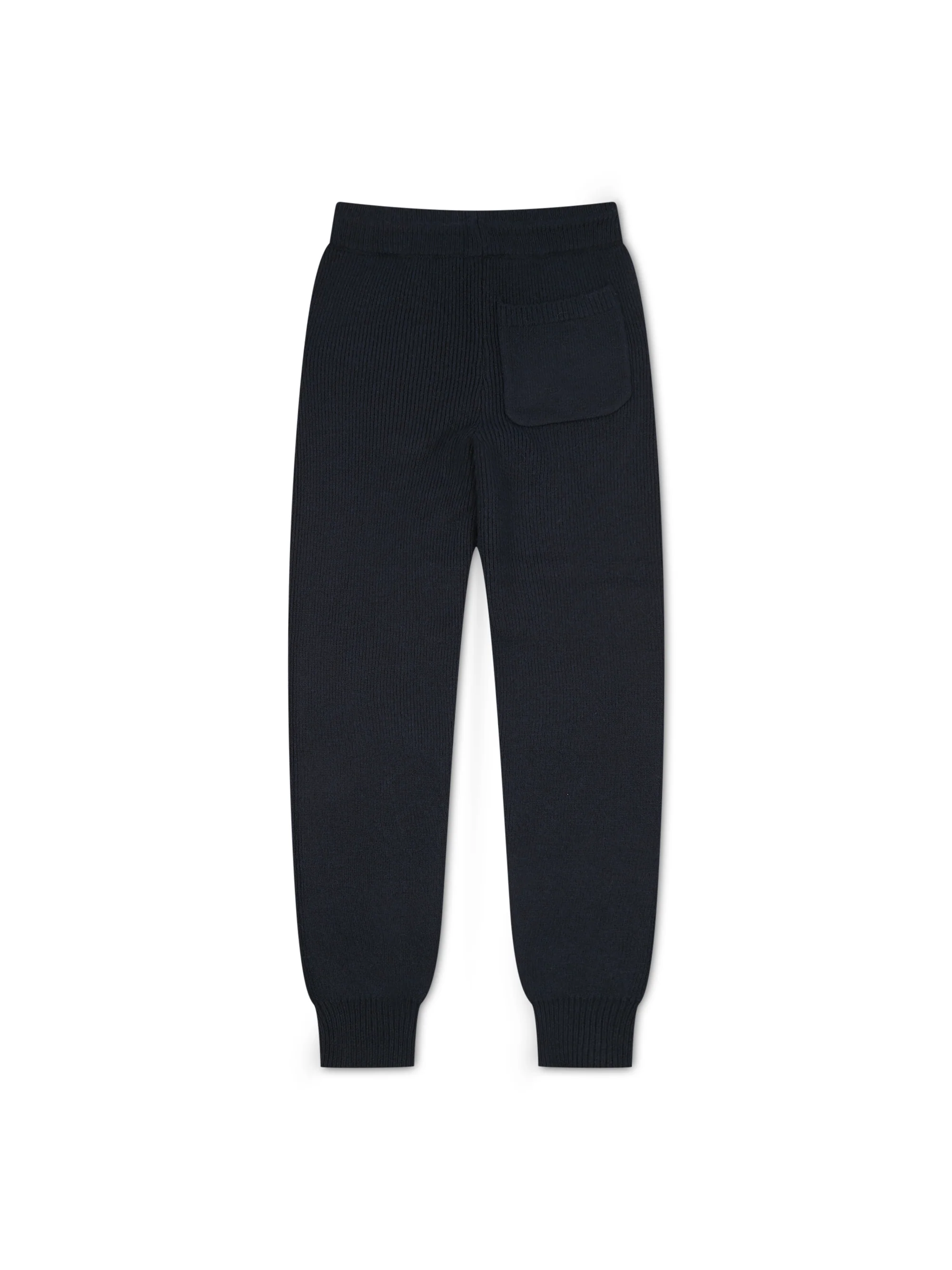 'DELPHINE' CUFF DETAIL KNITTED JOGGERS NAVY - Image 3