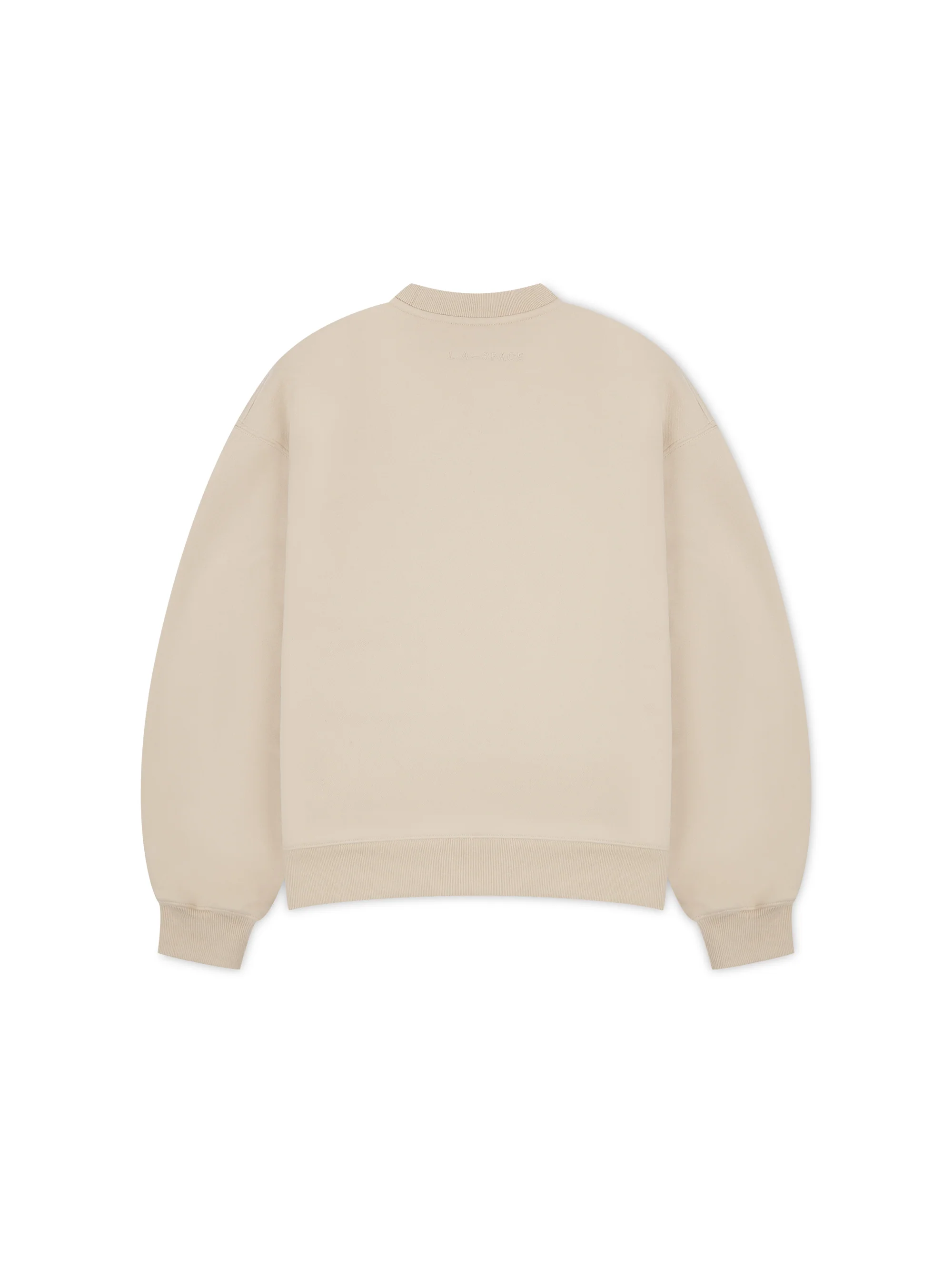 ‘DUCHESSE’ VARSITY EMBROIDERED OVERSIZED SWEATSHIRT BEIGE - Image 5
