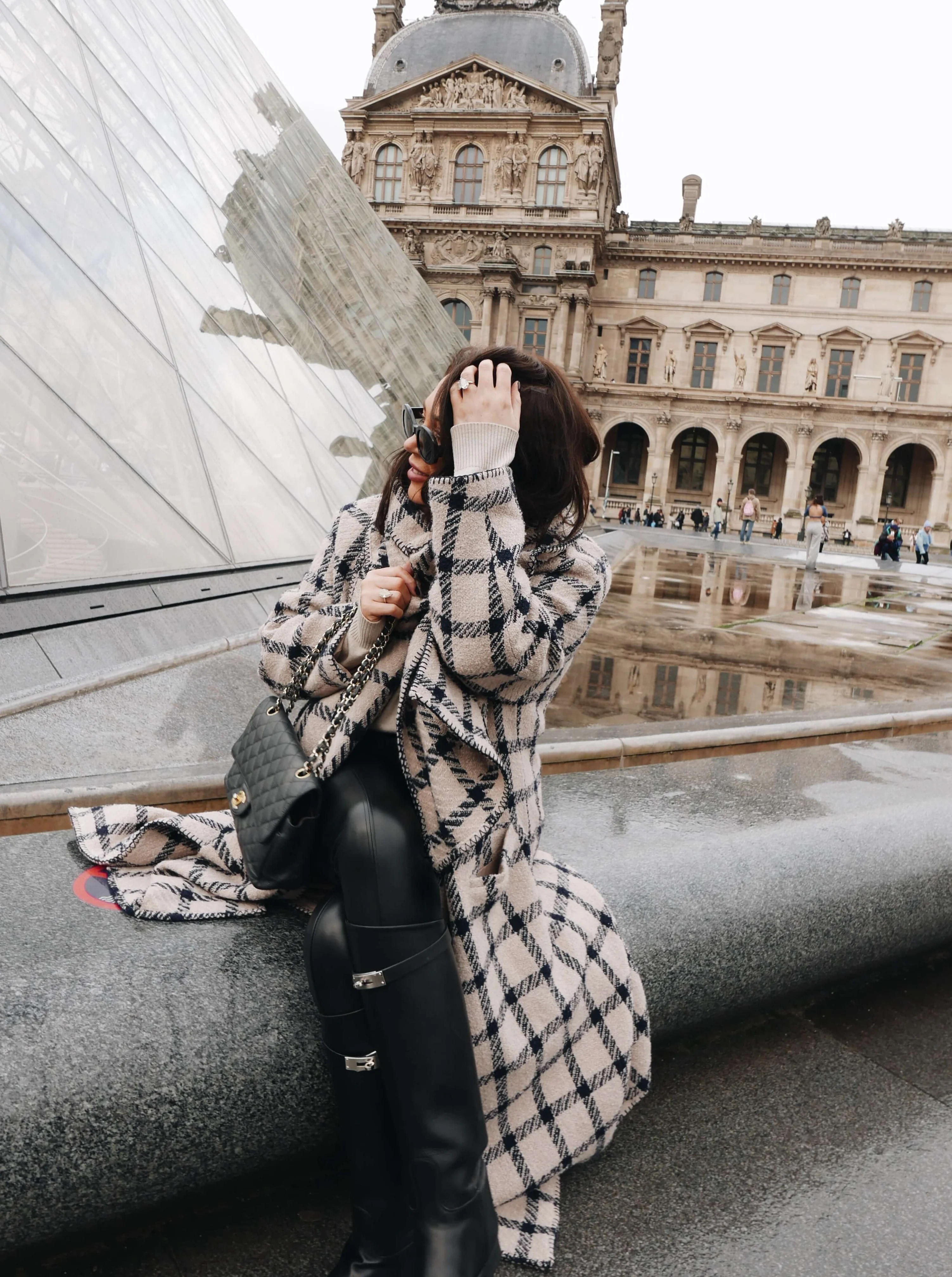 'BOHÉME' LONGLINE BLANKET STITCH OVERCOAT BEIGE - Image 3