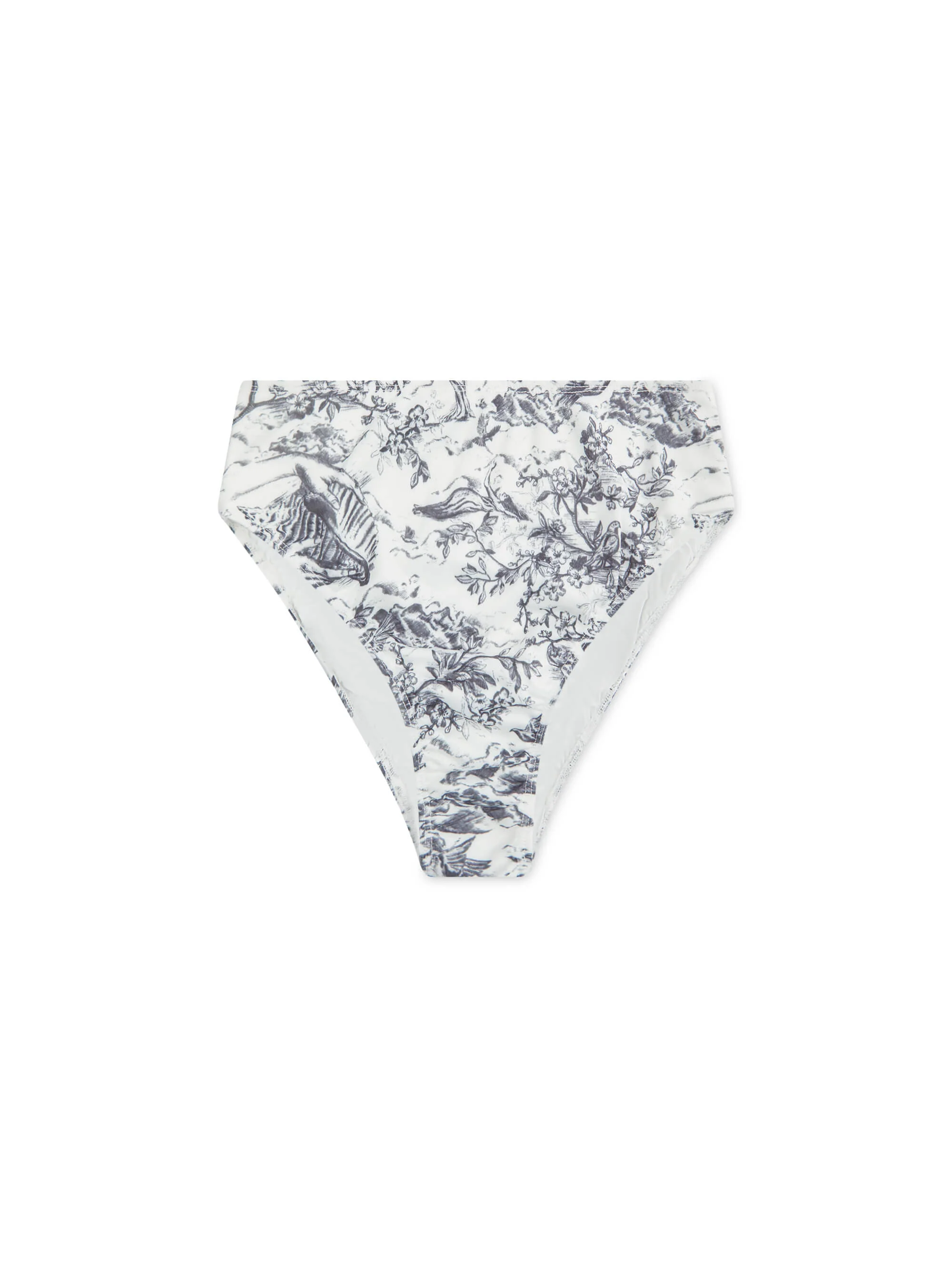 'SELENE' HIGH WAIST DEEP WAISTBAND BIKINI BRIEF TOILE WHITE MULTI - Image 3