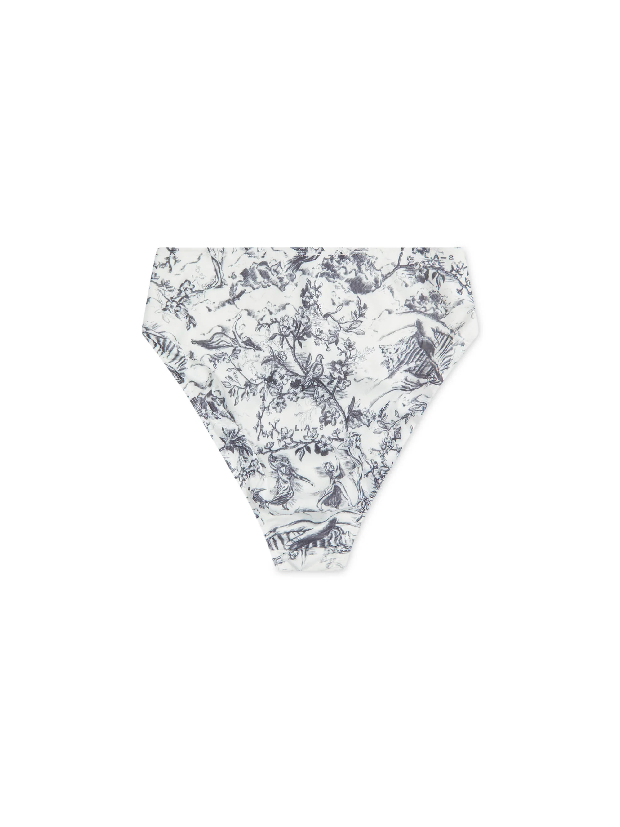 'SELENE' HIGH WAIST DEEP WAISTBAND BIKINI BRIEF TOILE WHITE MULTI - Image 4