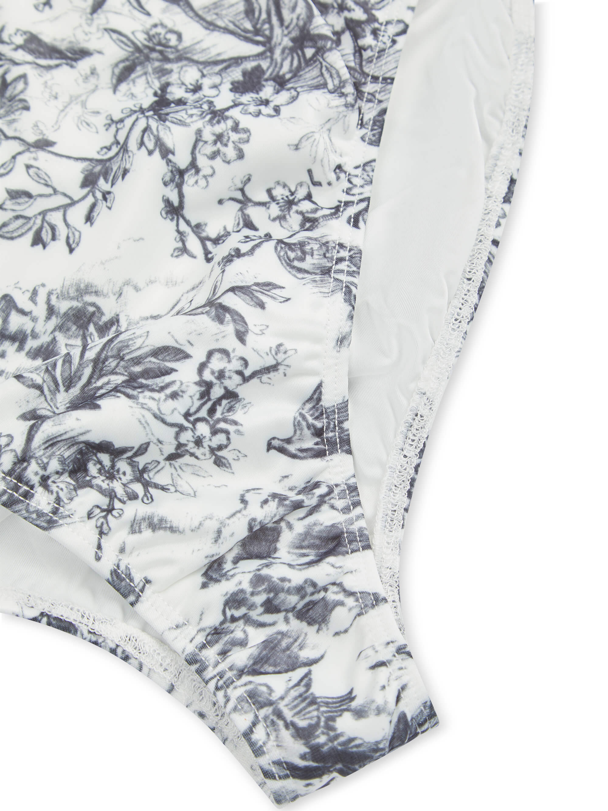 'SELENE' HIGH WAIST DEEP WAISTBAND BIKINI BRIEF TOILE WHITE MULTI - Image 6