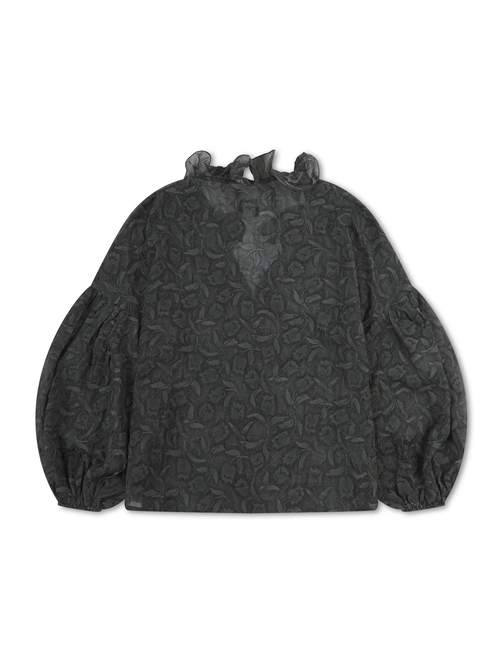 'BELLE' SHEER CRINKLE BLOUSE SLATE GREY - Image 4