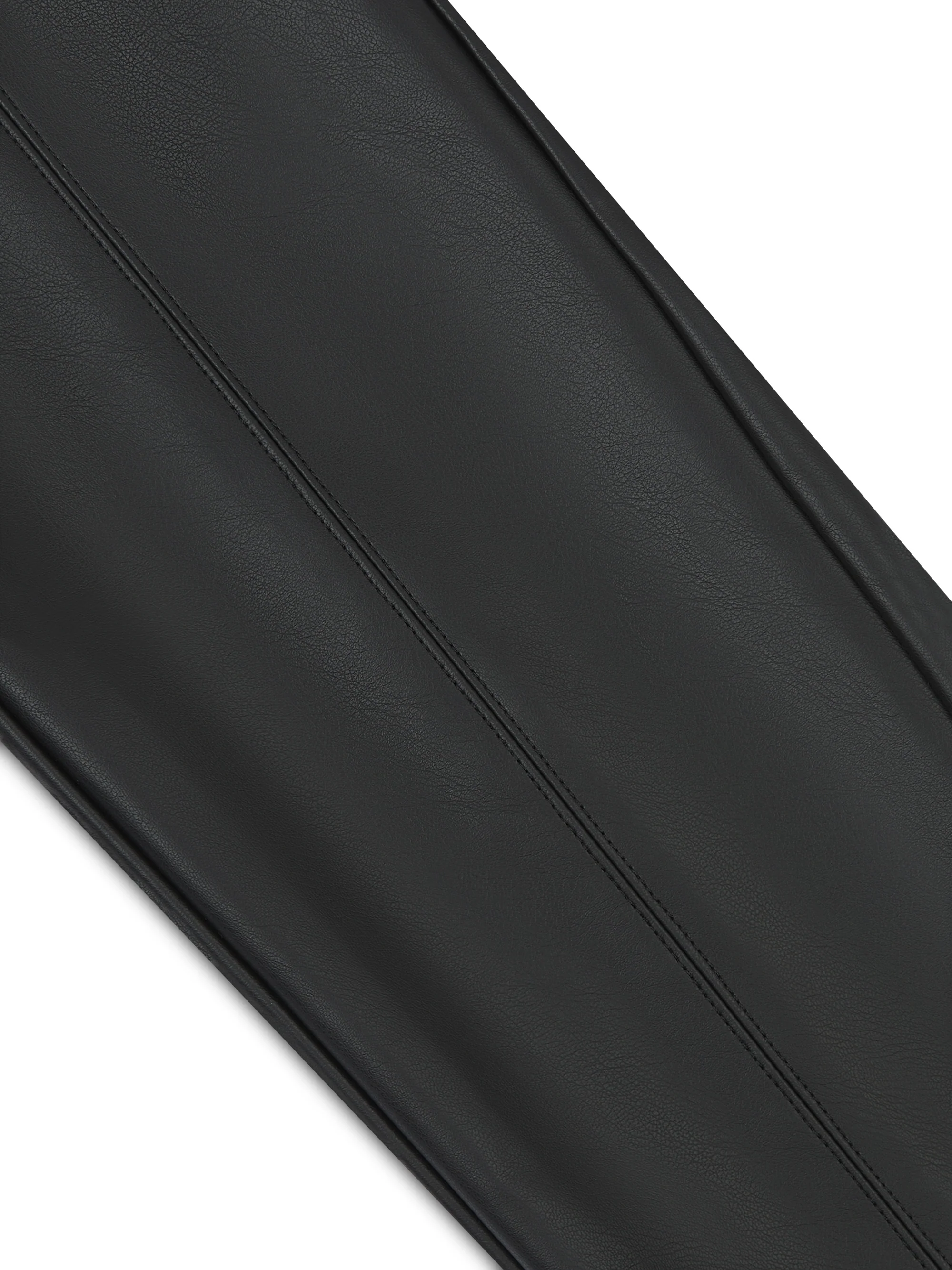 'LAURANT' FAUX LEATHER SEAM DETAIL LEGGINGS BLACK - Image 4