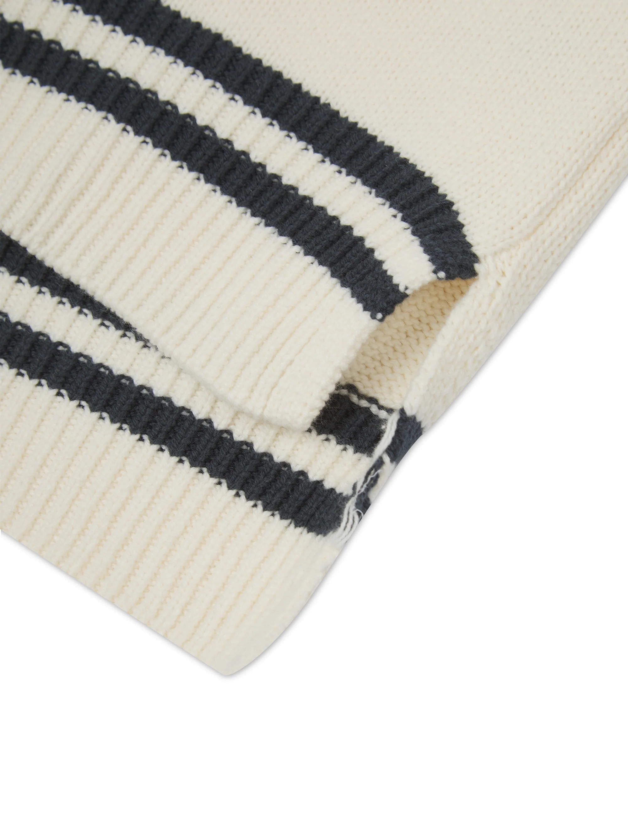 'ROMY' VARSITY CROPPED V NECK KNITTED JUMPER WHITE - Image 5