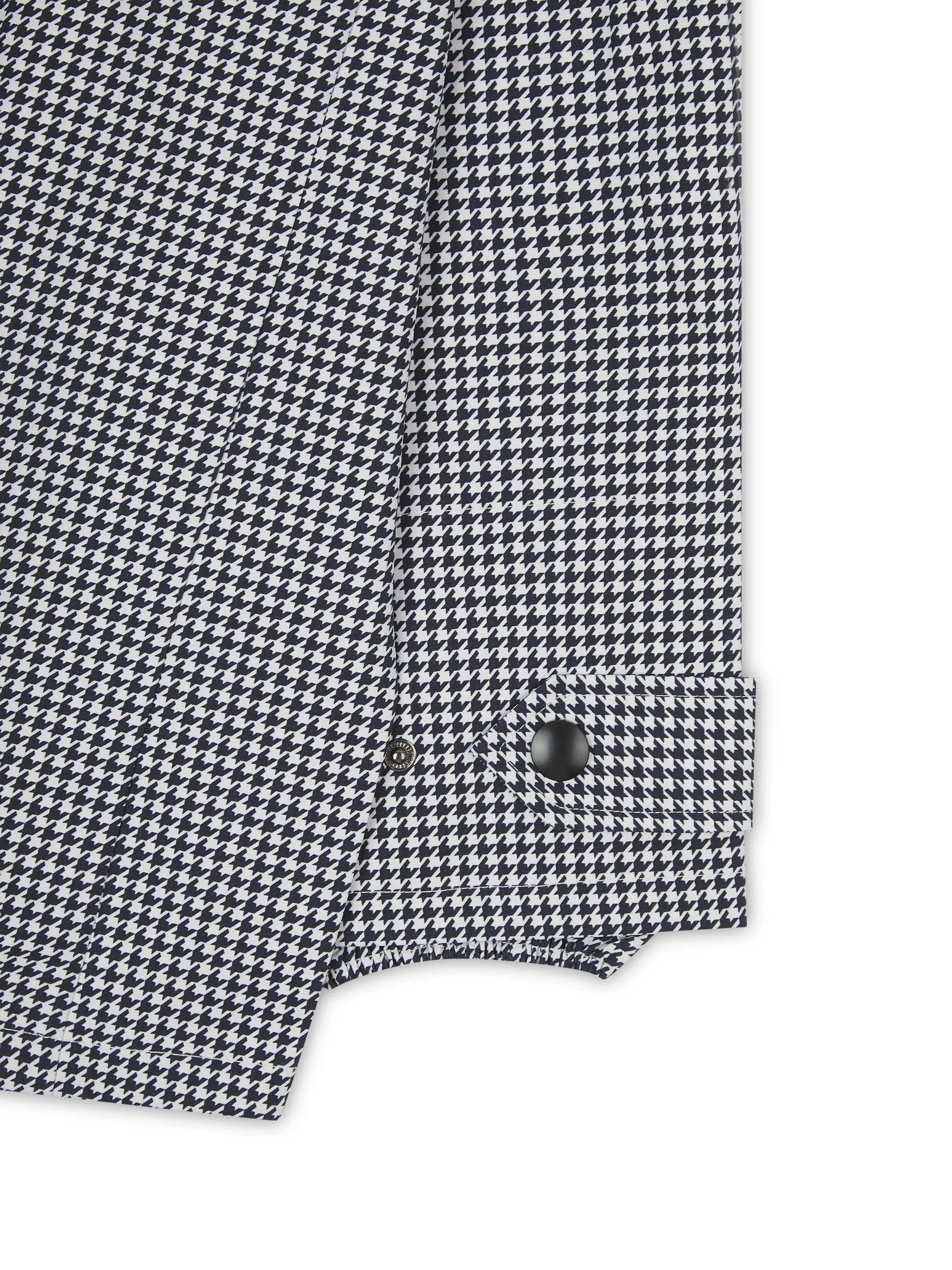 'VERMONT' HOUNDSTOOTH PRINTED OVERSIZED HOODED ANORAK BLACK - Image 9